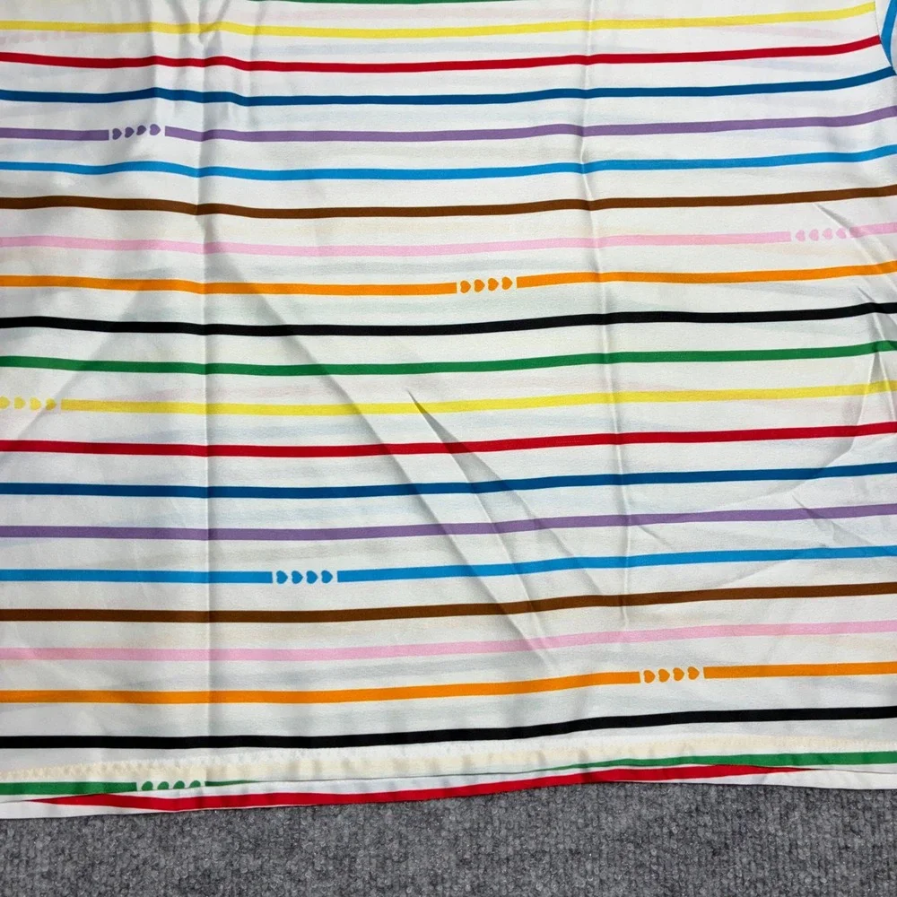 Ann Taylor Sleep Women's Rainbow Striped Pajama Top‎ Size L Polyester
